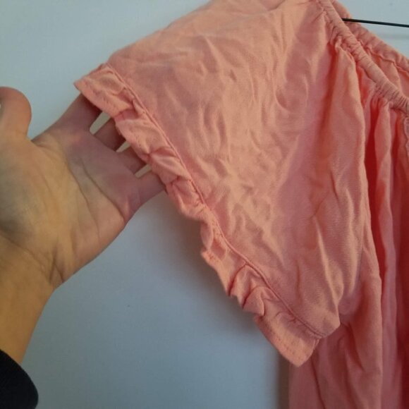 Torrid Coral Peach Ruffle Gauze Blouse Top 0X - Picture 7 of 8